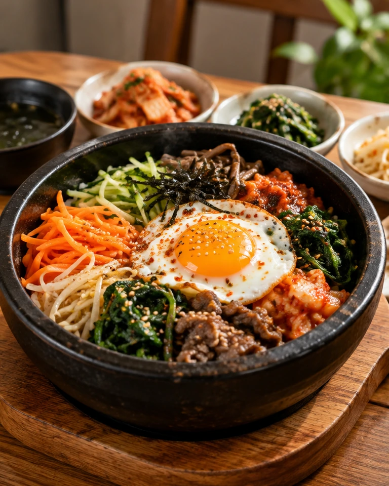 AI 生成的韓式料理餐點情境示意照片