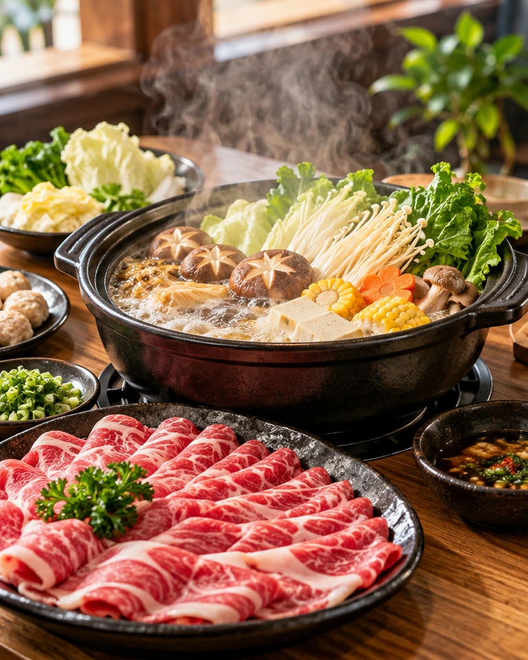AI 生成的火鍋與燒肉餐點情境示意照片